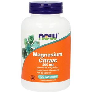 NOW Magnesium citraat 200 mg 100 tabletten