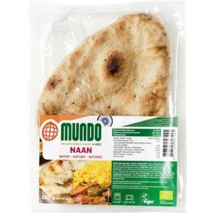 Omundo Naanbrood naturel biologisch 240 gram