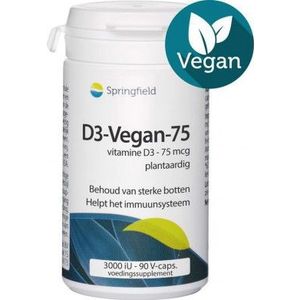 Springfield D3-Vegan-75 vitamine D3 75 mcg 90 vcaps