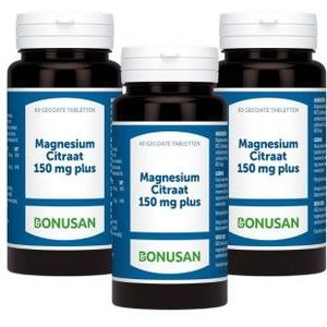 Bonusan Magnesiumcitraat 150 mg plus 3 x 60 tabletten -25%