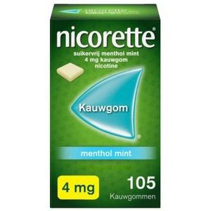 Nicorette Kauwgom 4 mg menthol mint 105 stuks