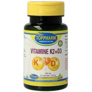 Toppharm Vitamine k2 d3 30 softgels