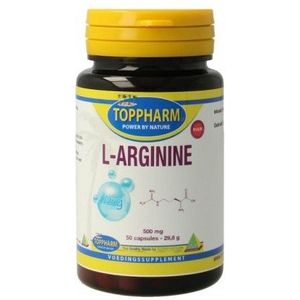 Toppharm L-arginine 500 mg puur 50 vcaps