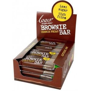Leev Cookiebar brownie pecan & granen 35 gram 16 stuks