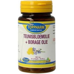 Toppharm Teunisbloem en Borage olie 50 softgels