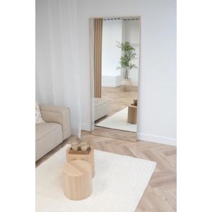 Wandspiegel 210x90cm | Nordic Style | Zacht Goud | Scandinavisch | Vierkant | Pas spiegel | Staande spiegel