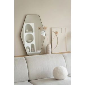 Wandspiegel 90x60cm | Nordic Style | Greige | Scandinavisch | Hexagon | Wandspiegel | Gangspiegel