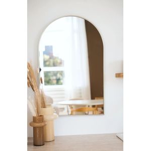 Boogspiegel  90x60cm | Nordic Style | Greige | Scandinavisch | Halfrond | Wandspiegel | Gangspiegel