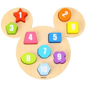 Tooky Toy Mickey Mouse Houten Getallenpuzzel 24 maanden 11 delig