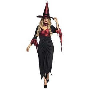 Boland Wicked Witch Kostuum Dames Zwart/Rood maat 40/42