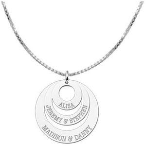 Ketting hanger drie losse rondjes Zilver