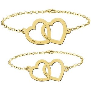 Gouden Naamarmbanden set hartjes