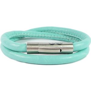 B&L leren wikkelarmband groen