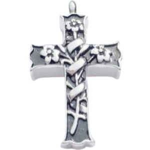 RVS ashanger kruis bloemen