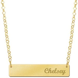 Gouden Bar naamketting large Names4Ever