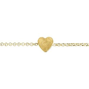 Gouden hart armband met vingerafdruk