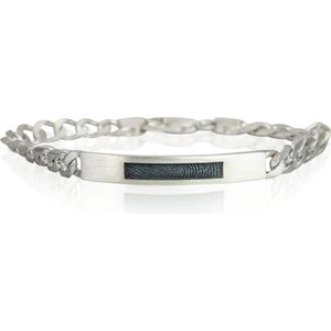 Zilveren jasseron armband met verdiept gegraveerde afdruk