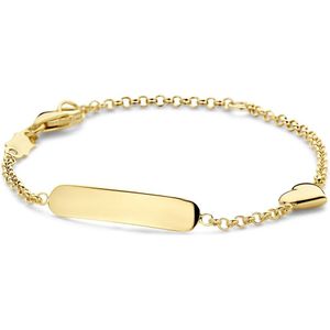 Gouden plaatarmband met hartje