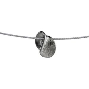 Zilveren design vingerafdruk hanger bol