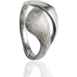 Zilveren vingerafdruk ring 14mm