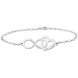 Zilveren armband met infinity en hartje