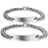 Stalen koppel armbanden set