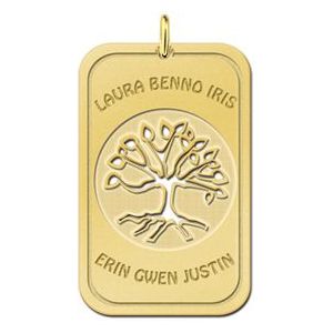 Gouden Tree of Life dog tag Names4ever