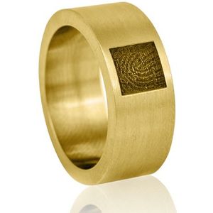Gouden ring met vingerafdruk in vak