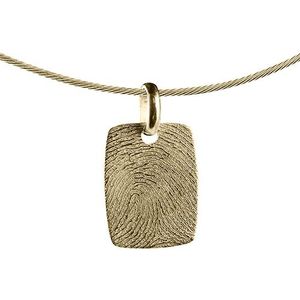 Gouden rechthoekige vingerafdruk hanger
