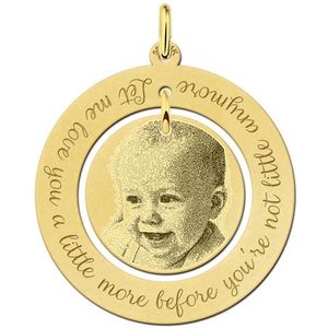 Gouden ronde hanger met fotohanger