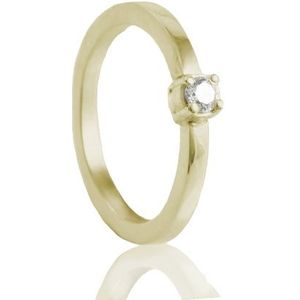 Gouden ring met chaton van 3 mm zirkonia