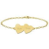 Gouden armband met twee hartje