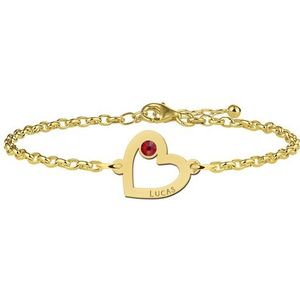 Gouden hartjes armband met steentje Names4ever