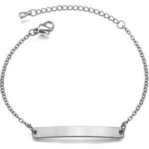 Stalen graveerarmband met jasseron band