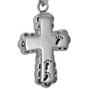 RVS ashanger kruis met voetjes