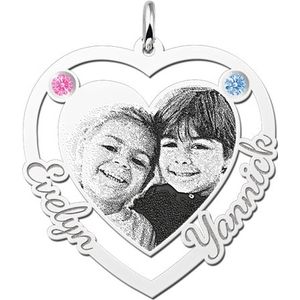 Hart Foto Ketting Zilver 925 met Afbeelding: Ketting Dames Kristallen Medaillon te openen voor Foto's - Liefde Hanger Kettingen Mode Amulet Sieraden - Gepersonaliseerd Cadeau voor Vrouwen Mama
