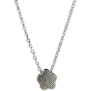 Zilveren 8mm bloem met vingerafdruk en ketting