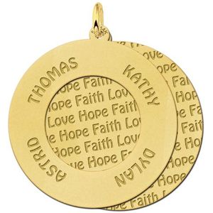 Gouden familiehanger rond Names4ever
