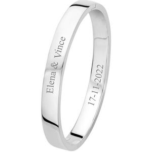 Slavenarmband zilver vlak 8 mm graveerbaar