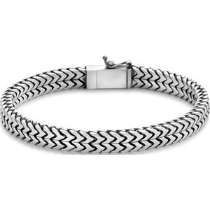 Zilveren oxi vossestaart armband met vingerafdruk