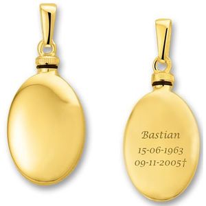 Gouden ovale assieraad met gravure Names4ever