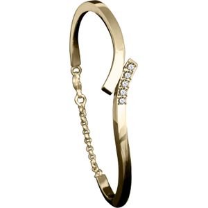 Gouden armband met askamer en 5 stenen