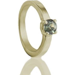 Gouden ring met gesloten askamer en 6mm syntetische Spinel
