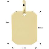 Geelgouden - Graveerhanger - Rechthoek - 14 Karaat - Hoogglans Afgewerkt