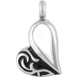 RVS ashanger hart zwart-wit