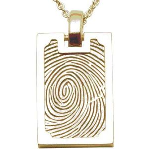 Gouden rechthoekige vingerafdruk hanger Heather