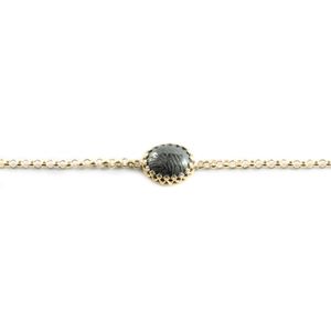 Gouden armband met vingerafdruk in hematiet