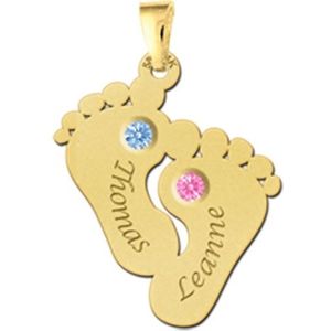 VIROMY Gouden Geboortesteen-ketting voor Dames, 14 K Verguld, Geboortesteen Halsketting, Verjaardagsgeschenken voor Vrouwen, Messing, Zirkonia