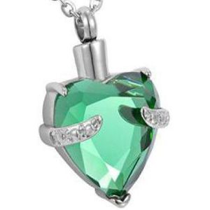 RVS ashanger hart steen mintgroen