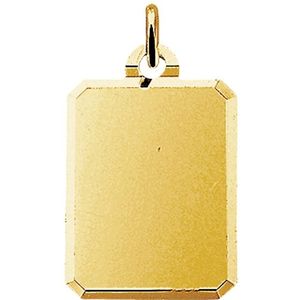 Geelgouden ketting hanger rechthoek